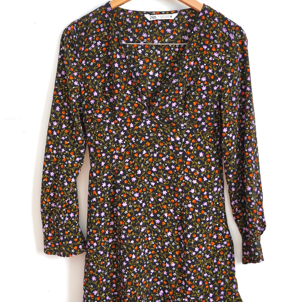 Floral Long Sleeve Mini Dress